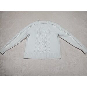 Ann Taylor‎ Loft Womens Cable Knit Sweater M Medium white